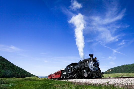 Chama, New Mexico. Old steam train from the late 1800's near the NM and CO border. 