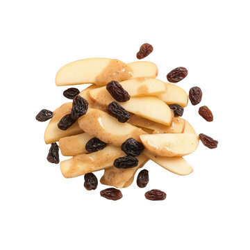 Apple Fries with Raisins and Almond Butter - Healthy Snack