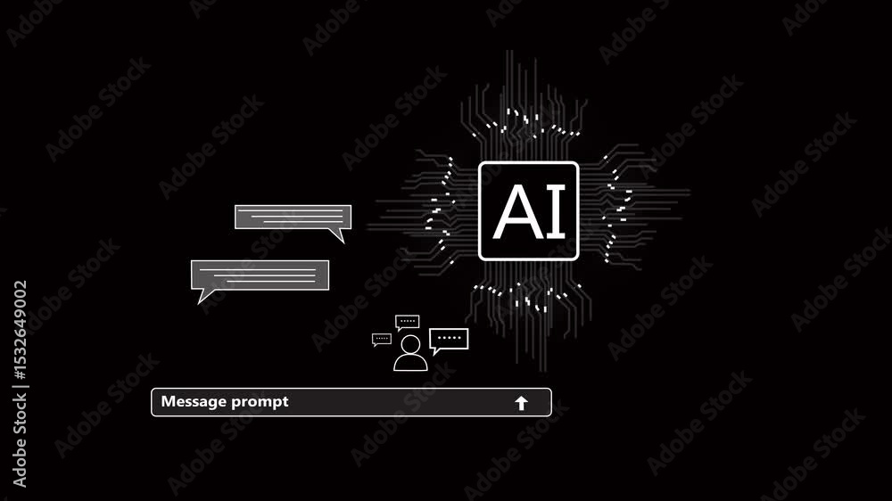 Poster chat with ai or artificial intelligence technology. chatting virtual with an intelligent artificial 