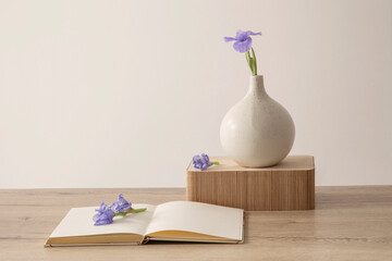 eco-friendly flower arrangement in a vase in light natural tones