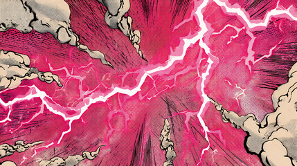 Vintage Lightning Bolts Flash Comic Book Pattern