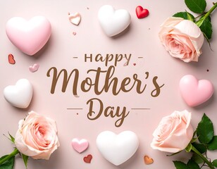Pastel hearts and roses for Mother's Day