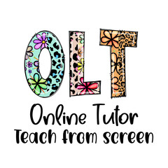 Online Tutor OLT Teaching From Screen With Floral And Leopard Print Design