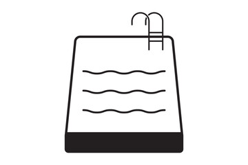 Swimming pool icon vector set. Simple thin line, outline illustration. Flat People Pictogram Icon Isolated on transparent Background, for leisure during summer holiday symbol. eps 10