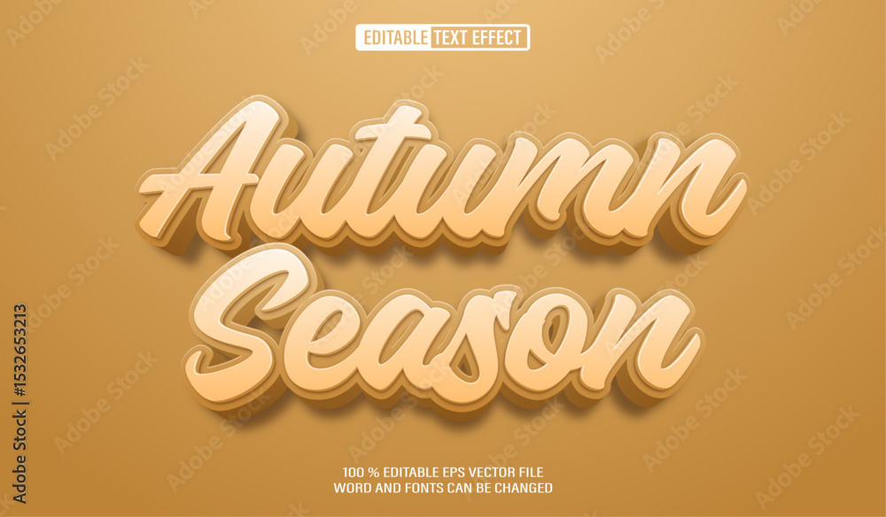 Aufkleber editable 3d text style effect - autumn season text effect template