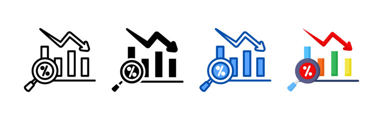 Fototapeta premium Deflation icon set bundle. Multi style icon collection perfect for websites, apps, and presentations. Simple vector icon collection