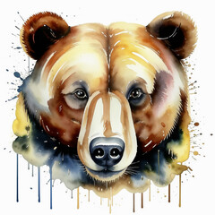 a brown bear, a wild animal. an illustration. artificial intelligence generator, AI, neural network image. background for the design