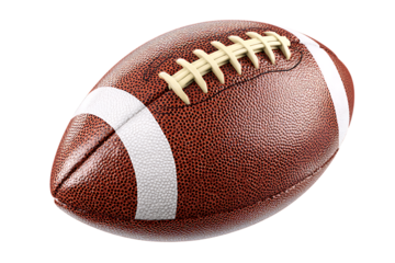 Realistic American Football Ball on Transparent Background