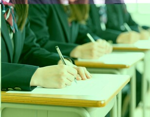 Students taking a test