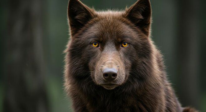 Close-up portrait of a brown wolf (1)