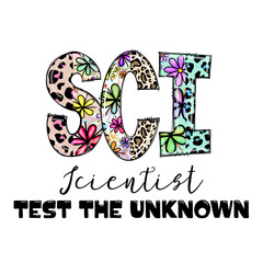 Scientist Design with Flowers and Leopard Print