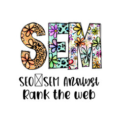 SEO SEM Analyst Rank the Web Colorful Design
