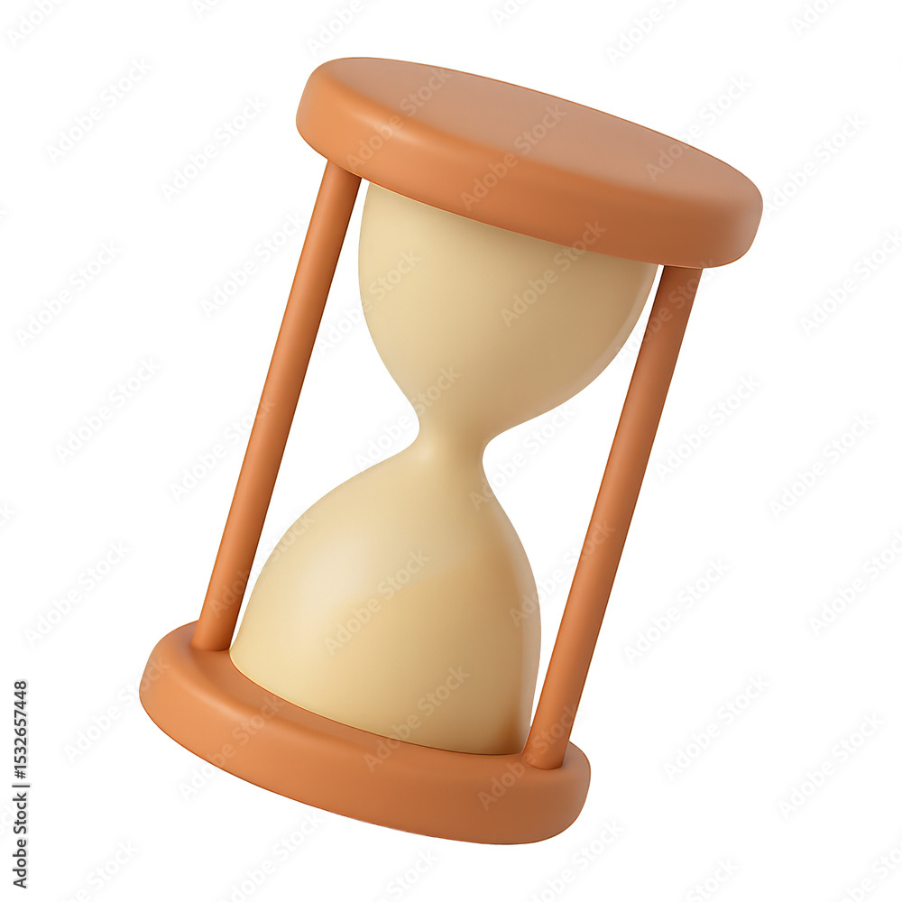 Poster hourglass timer 3d render icon isolated on transparent background cutout