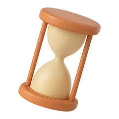 hourglass timer 3d render icon isolated on transparent background cutout