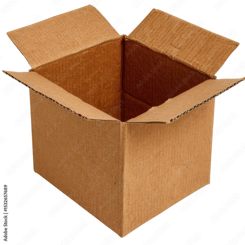 Aufkleber empty cardboard box is shown, featuring simple and functional design. this versatile packaging mater