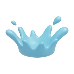 water splash 3d render icon isolated on transparent background cutout