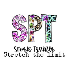 Sport Training Slogan with Floral and Animal Print Design