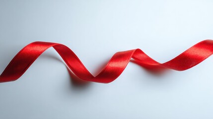 A single red ribbon floats gracefully; simplicity and elegance in motion.