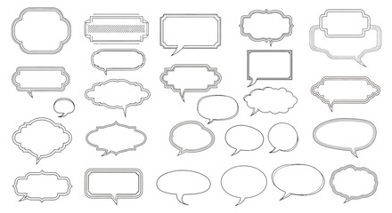 Collection of Elegant Speech Bubbles and Text Frames Design Elements for Graphic Design