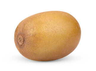 Gold kiwi isolated on transparent png (Image from camera)