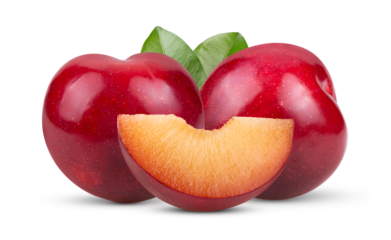 cherry plums isolated on transparent png (Image from camera)