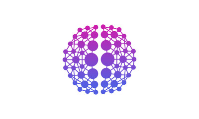 Colorful Bubble Brain Connect Logo Design – Vibrant and Modern Logo Featuring Connected Brain with Colorful Bubble Network for Innovation, Technology, and Creative Branding