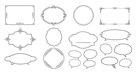 Elegant Ornate Frames and Speech Bubbles Vector Graphics Collection