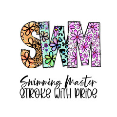 Swimming Master Stroke With Pride Design for Apparel