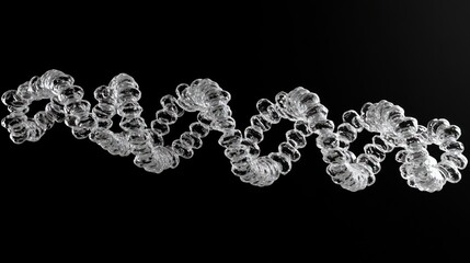 Abstract spiral DNA helix against black background