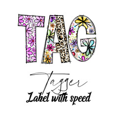 TAG Design with Floral and Leopard Print Label with Speed