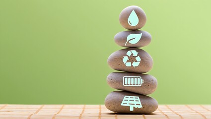Balanced stones representing sustainability and eco friendly living