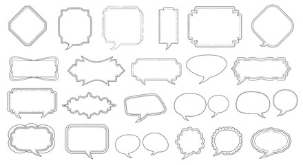 Collection of Elegant Speech Bubbles and Text Boxes for Design Projects