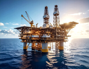 Oil rig in the ocean