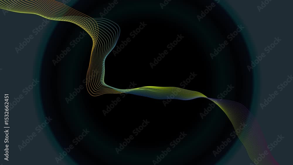 Aufkleber abstract blue background with flowing wave patterns and light lines for modern business technology i
