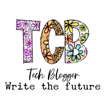 Tech Blogger TCB Design with Flowers and Leopard Print