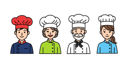 Diverse Chefs A Collection of Cartoon Chef Illustrations