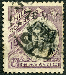 CHILE - 1905: shows portrait of Christopher Columbus (1450-1506), 1905