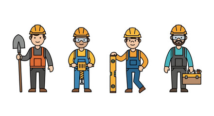 Construction Workers Diverse Team of Skilled Professionals