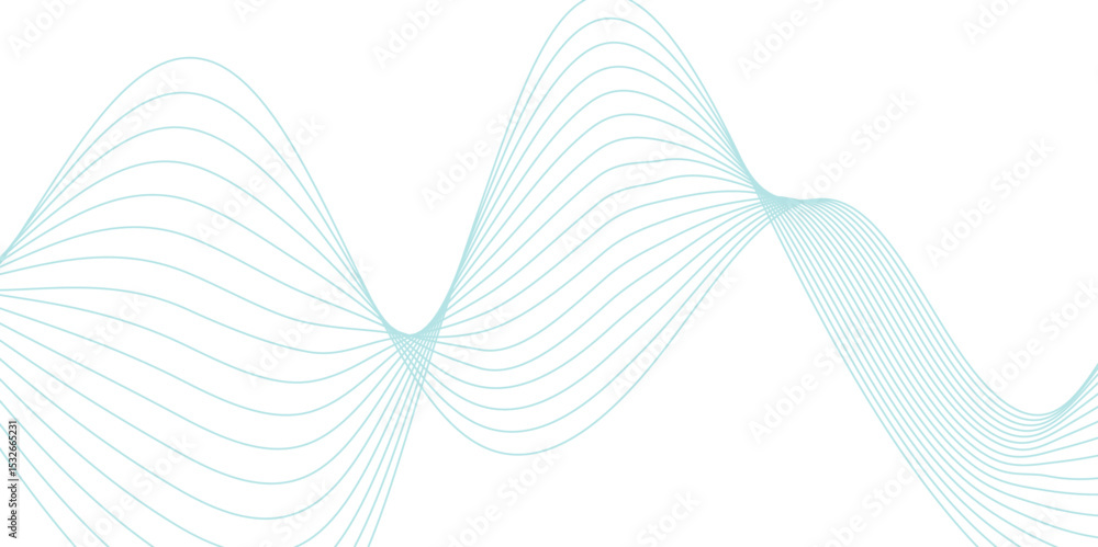 Poster soft blue glowing wave curved lines with digital frequency track equalizer style. wave modern stream