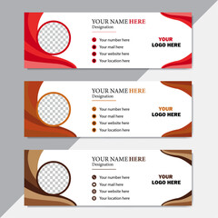 Creative and Clean professional template vector email signature design . 