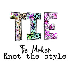 Tie Maker Knot the Style Design with Flowers and Leopard Print