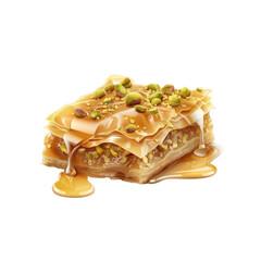 Delicious Baklava with Pistachios and Honey Drizzle