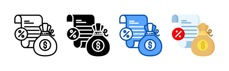 Income icon set bundle. Multi style icon collection perfect for websites, apps, and presentations. Simple vector icon collection