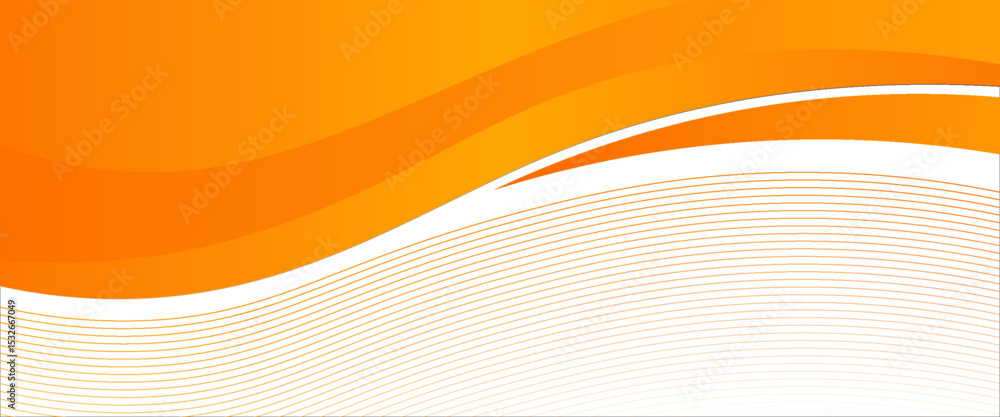 Fototapete Vector orange line background curve element with white space for text and message design, overlapping layers, vector