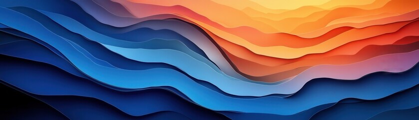 Obraz premium Colorful abstract waves digital art vibrant landscape artistic environment creative viewpoint