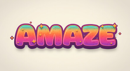 Amazing Colorful Text Effect Amaze Word Design