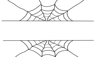 spider web banner black color object happy halloween 31 st day date october month mockup empty blank horror spider web frame fear dark trick or treat advertisement sale promotion frame fashion spider 