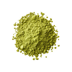 Heap of Organic Matcha Green Tea Powder Isolated on Black Background