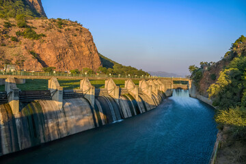 Hartbeespoort dam wall and tunnel in north west province south africa