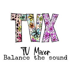 Fototapeta premium TV Mixer Balance the Sound Colorful Floral Design